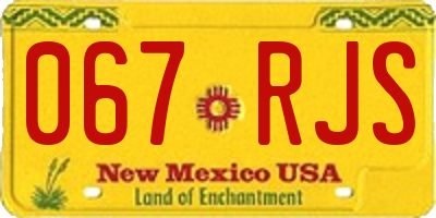 NM license plate 067RJS