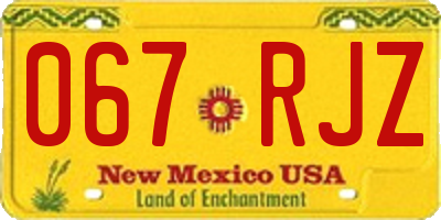 NM license plate 067RJZ