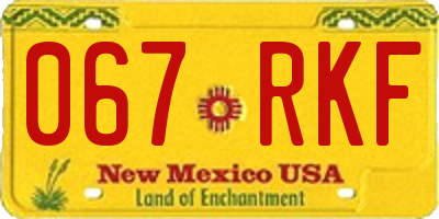 NM license plate 067RKF