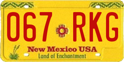 NM license plate 067RKG