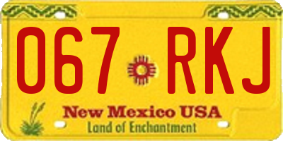 NM license plate 067RKJ