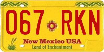 NM license plate 067RKN