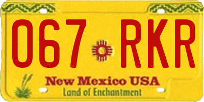 NM license plate 067RKR