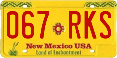 NM license plate 067RKS