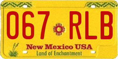 NM license plate 067RLB