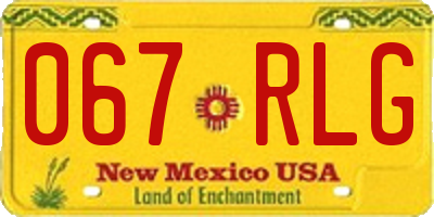 NM license plate 067RLG
