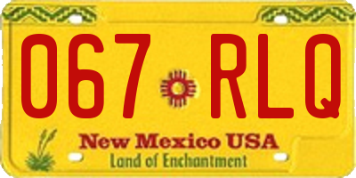 NM license plate 067RLQ