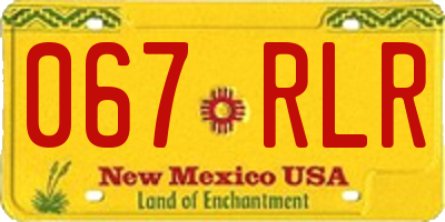 NM license plate 067RLR