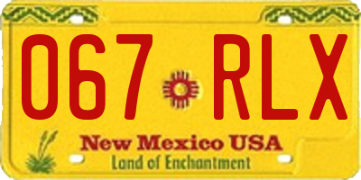 NM license plate 067RLX