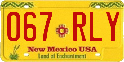 NM license plate 067RLY