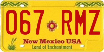 NM license plate 067RMZ