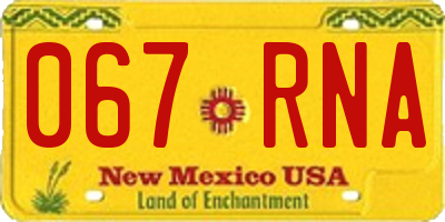 NM license plate 067RNA