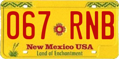 NM license plate 067RNB