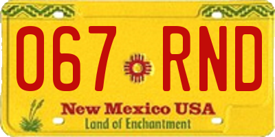 NM license plate 067RND