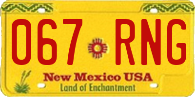 NM license plate 067RNG