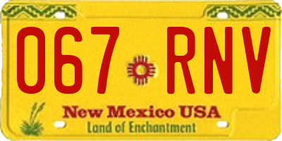 NM license plate 067RNV