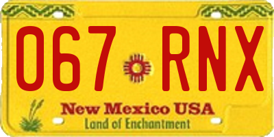NM license plate 067RNX