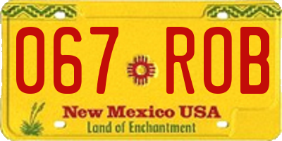 NM license plate 067ROB