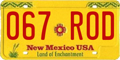 NM license plate 067ROD