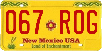 NM license plate 067ROG