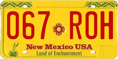 NM license plate 067ROH