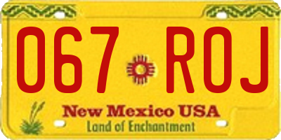NM license plate 067ROJ