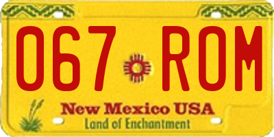 NM license plate 067ROM