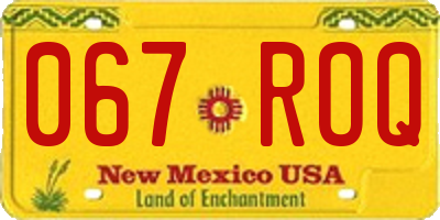 NM license plate 067ROQ