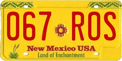 NM license plate 067ROS