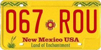 NM license plate 067ROU