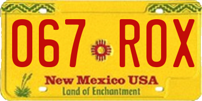 NM license plate 067ROX