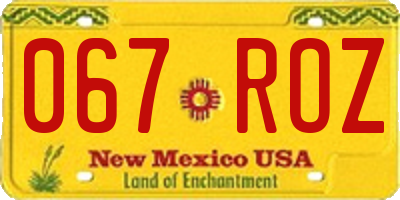 NM license plate 067ROZ