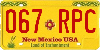 NM license plate 067RPC