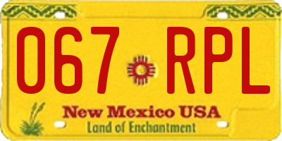 NM license plate 067RPL