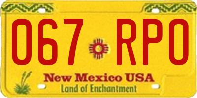 NM license plate 067RPO