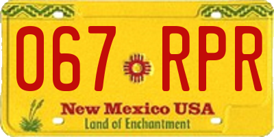 NM license plate 067RPR