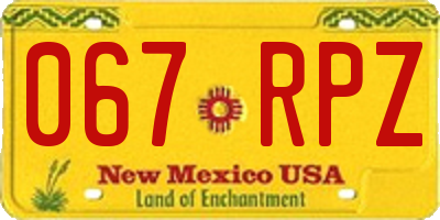 NM license plate 067RPZ