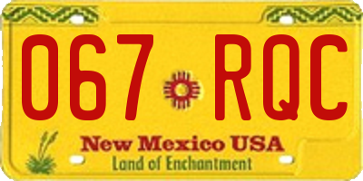 NM license plate 067RQC