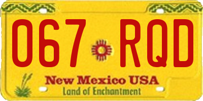 NM license plate 067RQD