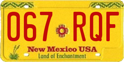 NM license plate 067RQF