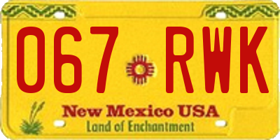 NM license plate 067RWK