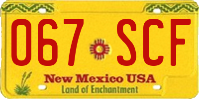 NM license plate 067SCF
