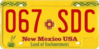 NM license plate 067SDC