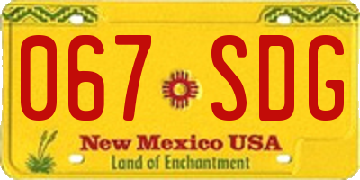 NM license plate 067SDG