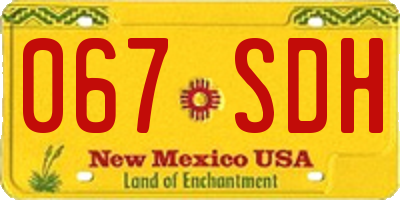 NM license plate 067SDH