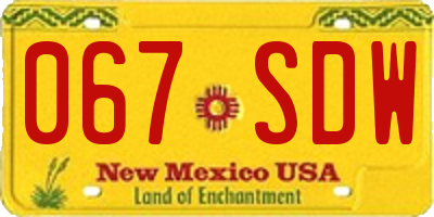 NM license plate 067SDW