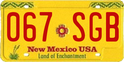 NM license plate 067SGB