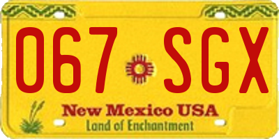 NM license plate 067SGX