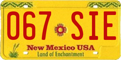 NM license plate 067SIE