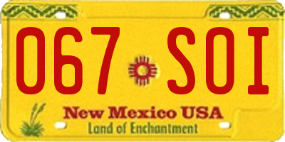 NM license plate 067SOI
